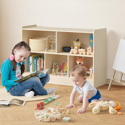 LININYHAO Wooden Montessori Shelf,2-Shelf Toy Organizers and Storage, Kids Classroom Organizer, Playroom, Daycare and Preschool (Medium)