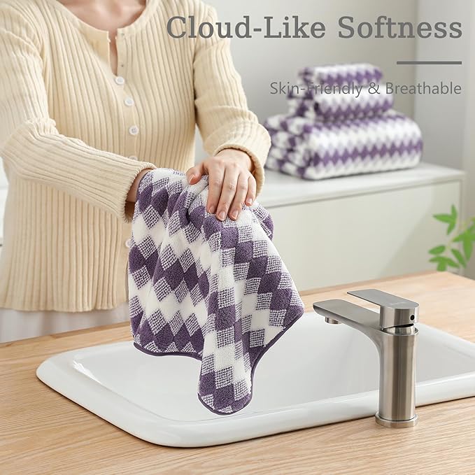 8 Piece Bathroom Towel Set |2 Oversized Bath Towels, 2 Hand Towels, 4