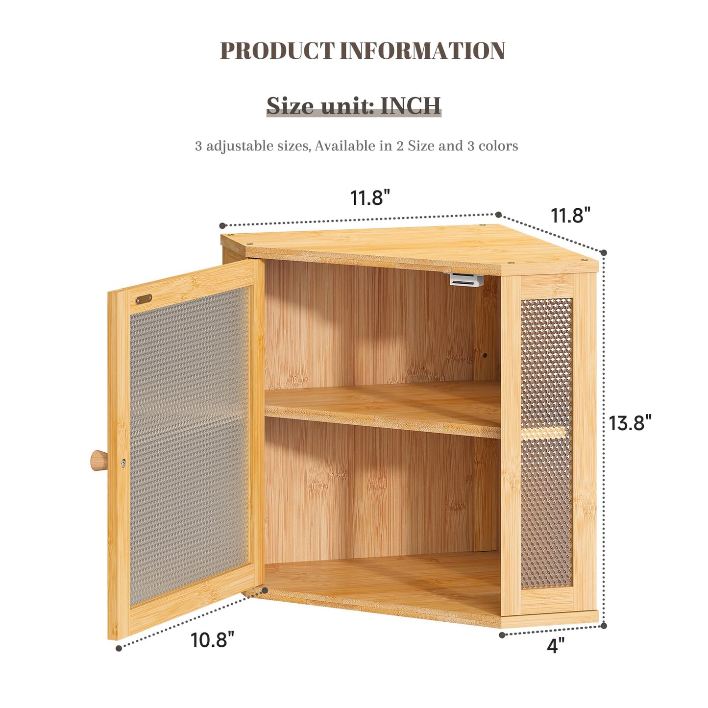STDDRE Corner Bread Box Kitchen Countertop Extra Large Capacity Farmhouse Bread Box, Corner Countertop Storage, Double Layer Bread Holder (Natural, Large)