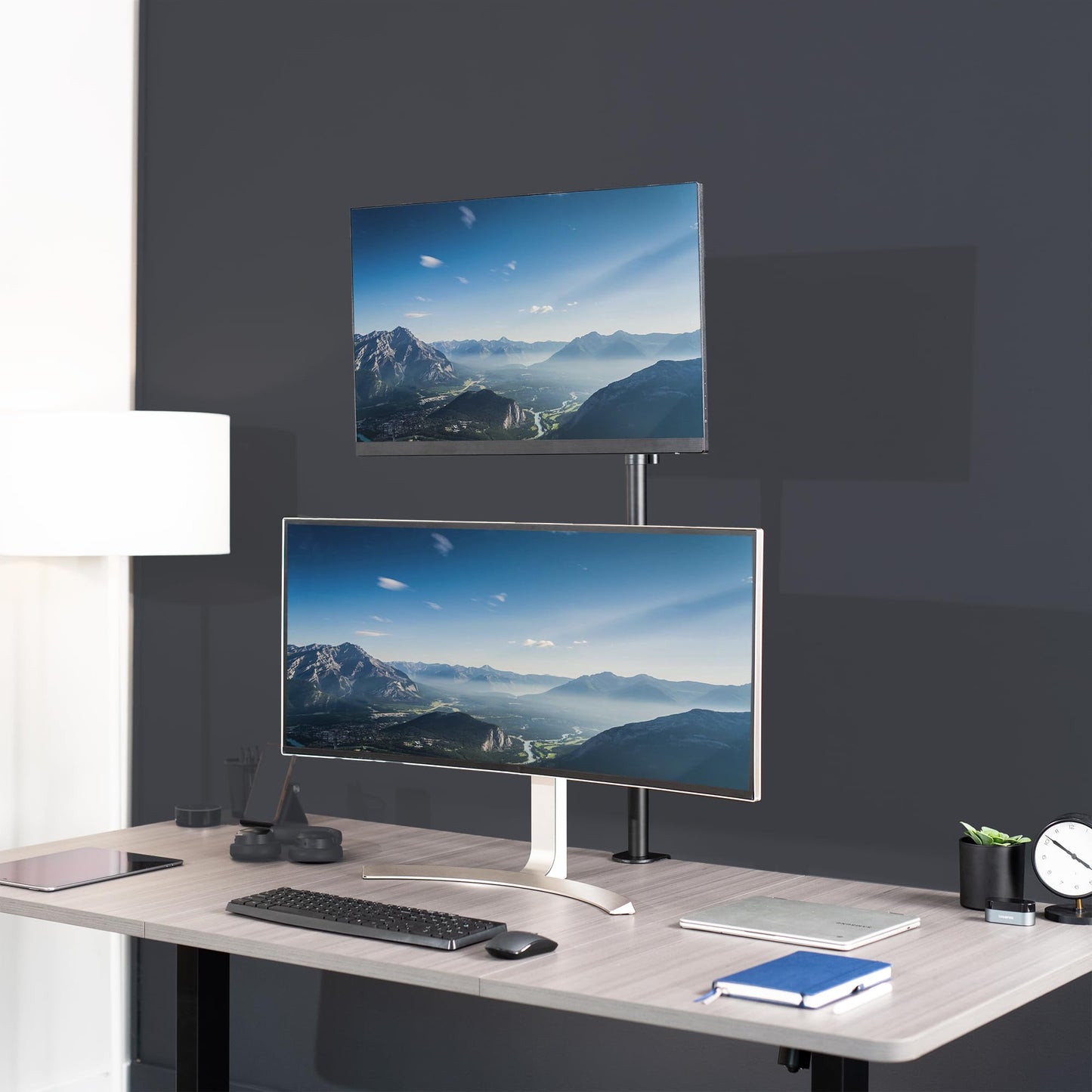 VIVO Extra Tall Single Monitor Desk Mount, 39 inch Pole VESA Stand for 13 to 32 inch Screens and up to 38 inch Ultrawides, Holds 22 lbs, Black, STAND-V011