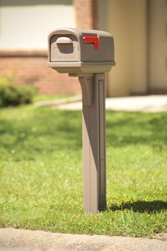Architectural Mailboxes Classic Plastic Mailbox and Post Kit, GCL100MAM, Mocha