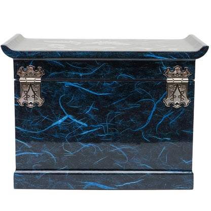 February Mountain Mother of Pearl Wooden Jewelry Organizer Box – Jewelry Storage Box for Women, Features Spacious Drawers, Ideal for Rings, Bracelets, Watches, Chains, Accessories (Crane_Blue)