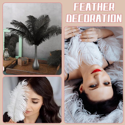 Bulk Yellow Ostrich Feathers - 12pcs 12-14inch Crafting Supplies for Centerpiece Table Decorations