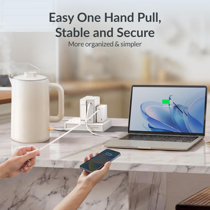 Gitryin Modular Laptop Charging Station, 2 * 140W, 3 * 40W Retractable USB C Chargers, 10 Type C Ports with Cooling Power Strip, 400W Charging Hub