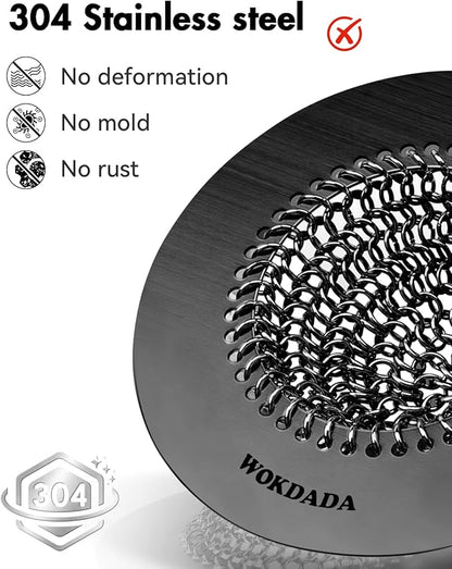 Black Kitchen Sink Strainer, Flippable Mesh Sink Drain Strainer, 304 Stainless
