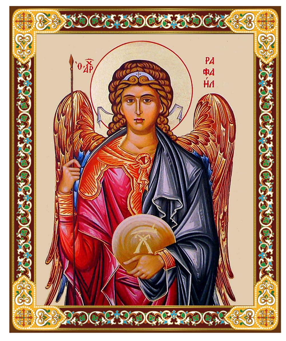 Needzo Archangels Saint Michael Raphael Gabriel The Three Archangels Wooden 3 Inch Icons, Set of 3 - Gold Foil