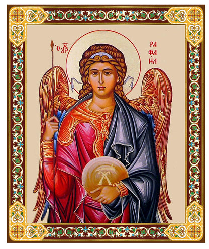Needzo Archangels Saint Michael Raphael Gabriel The Three Archangels Wooden 3 Inch Icons, Set of 3 - Gold Foil