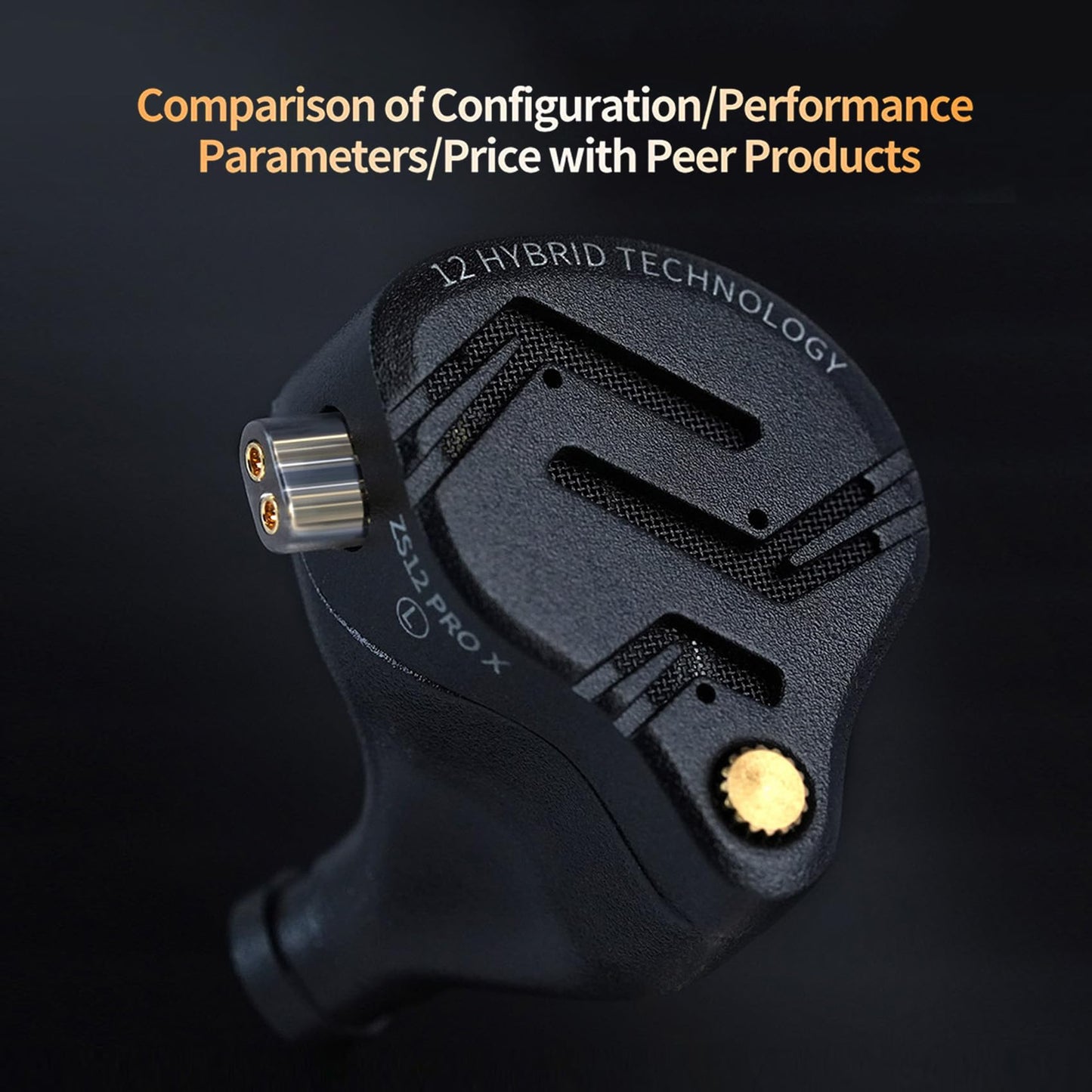KZ ZS12 PRO X in Ear Monitor IEM Headphones,1DD+5BA Hybrid Wired Gaming Earbuds,KZ in Ear Monitor Gaming Earbuds Earphones with 2PIN Cable for Audiophile (Dark Black, NO Microphone)