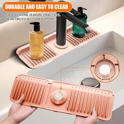 Pink Button Style Faucet Drip Catcher – Silicone Faucet Mat