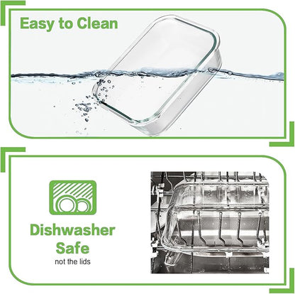 HOMBERKING 10 Pack Borosilicate Glass Meal Prep Containers