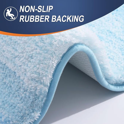 OLANLY Large Bathroom Rugs Mat 40x24, Extra Soft Absorbent Microfiber Bath Rugs, Rubber Backing, Quick Dry, Machine Washable Bath Mats for Bathroom, Tub and Shower, Home Decor Accessories, Sky Blue