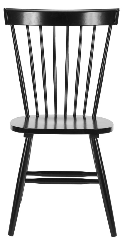 SAFAVIEH Furniture - Parker Spindle Dining Chair Set of 2 - Black - Solid Wood - Classic Windsor Design - Ideal for Dining Room, Kitchen, 17.3" Seat Height (AMH8500B-SET2)