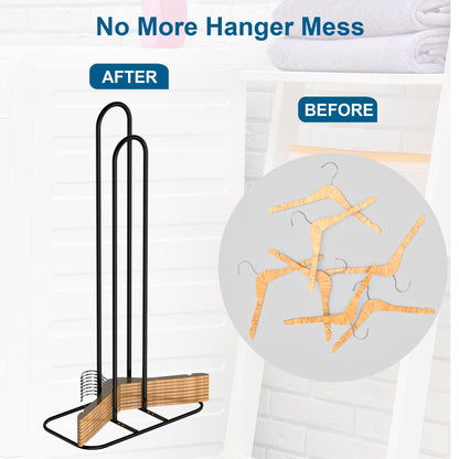 EASTTOWEST Hanger Stacker Organizer, 33 inch Height Stand, Clothes Hanger Storage Rack, Laundry Room, Black