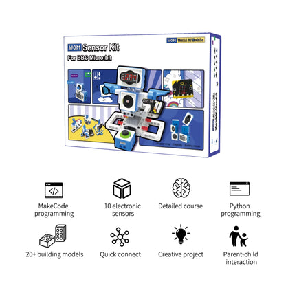 Yahboom Building Block Programming Kit Sensor Module for Kids with Micro bit V2 STEM Coding DIY Robot Kit Micro bit Programmabl Education Learn Toy for 8+