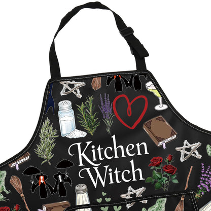 JNIAP Witches Kitchen Apron Salt Rosemary Lavender Love Gifts Magic Witchcraft Apron Witchy Gothic Gifts Witches Apron (witch ap)
