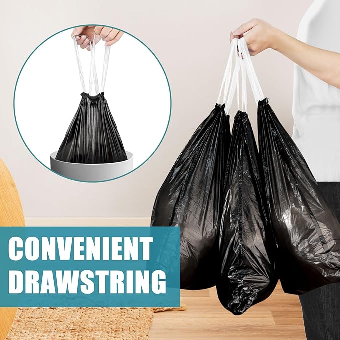 100 Count Small Trash Bags, JUKFITA 4 Gallon Trash Bags Drawstring