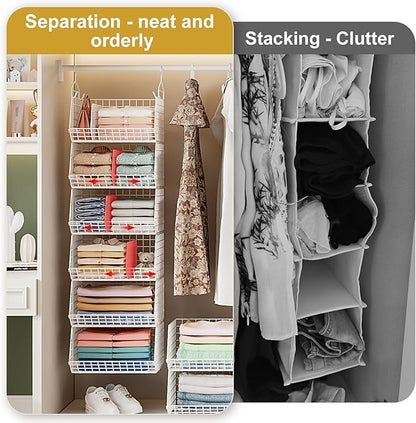 6 Tier Extra Large Hanging Closet Organizer, Closet Storage Hanging