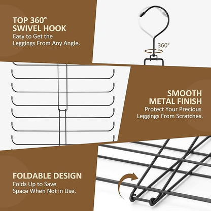 ZEDODIER Legging Organizer for Closet, 2 Pack Rotatable Yoga Pants Hanger for