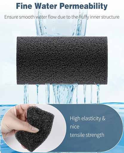 Pawfly 6 Pack Pre-Filter Sponge, 0.6" Aquarium Intake Filter Sponge Foam Cover Rolls for Small Fish Shrimp Fry Fish Tank Covers Accessories