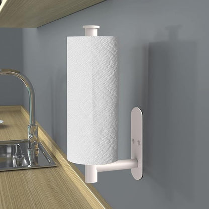 VAEHOLD Adhesive Paper Towel Holder Under Cabinet Wall Mount for Kitchen Paper Towel, Paper Towel Roll Holder Stick to Wall, Stainless Steel - Brown