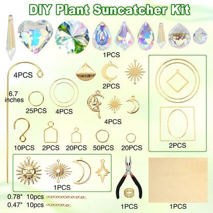 DIY Sun Catcher Kits for Adults, 260 pcs Crystal Suncatchers Making Suppliers for Garden Plant Windows Hanging Art and Crafts for Women Valentines Mother's Day Birthday Gifts Home Decor
