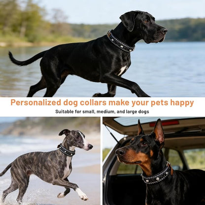 Paracord Dog Collar, Adjustable Soft Nylon Pet Collars for Medium Large Dogs(19"-23"), Stylish Pet Gear for Boys, L(Set of 1, Black Skull Collar+Leash)