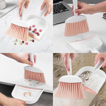 NACENA Small Dust Pan and Brush Set, Mini Broom and Dustpan Set Small Hand