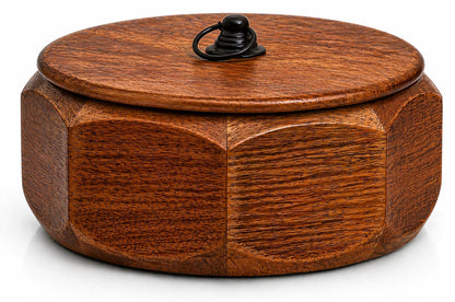 Handcrafted Wooden Mexican Tortilla Warmer Basket Indian Chapati Roti Bread Holder Box Pancake Keeper Serveware Hot Pot Casserole Dish With Lid Home Kitchen Dining Decor, Natural Brown, 9 x 3.5 Inches
