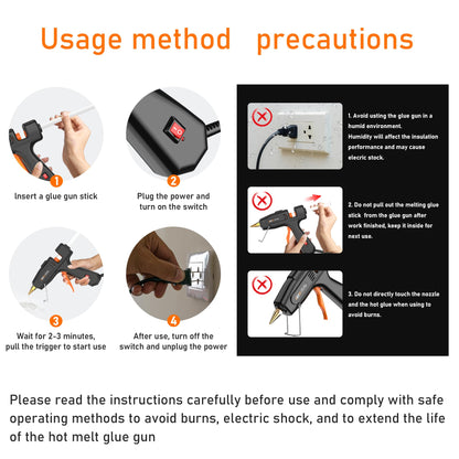 IZIO Hot Glue Gun with 21 Glue Sticks7/16") &Storage Pouch - 100W Fast Heating (2-3 Min), Heavy Duty DIY Starter Kit for Crafts, Fabric, Wood, Home Repairs,Non-Drip Precision Nozzle, ergonomic|Black