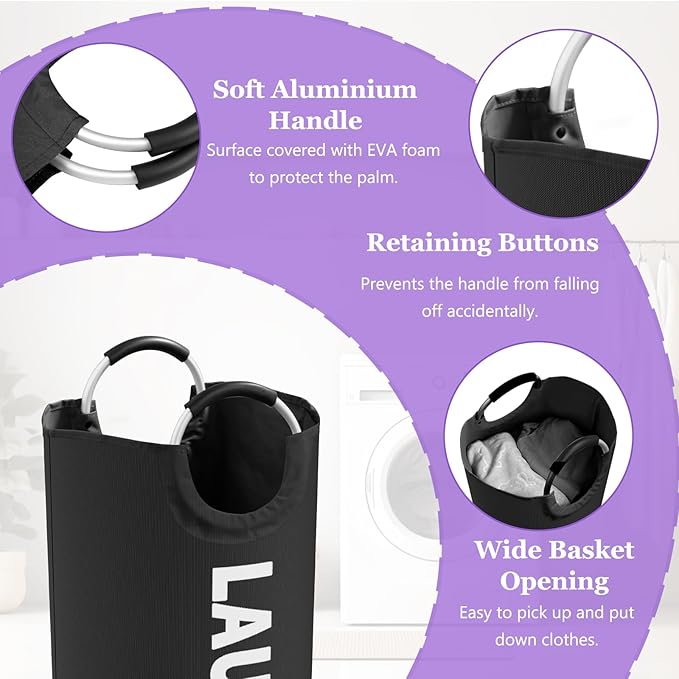 2Pcs 95L Collapsible Laundry Basket
