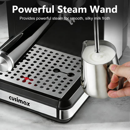 Espresso Machine with Grinder, 20 Bar Professional Expresso Coffee Machines with Milk Frother Steam Wand, Espresso Maker with 60oz Removable Water Tank, Cappuccino & Latte Machine for Home (Black)