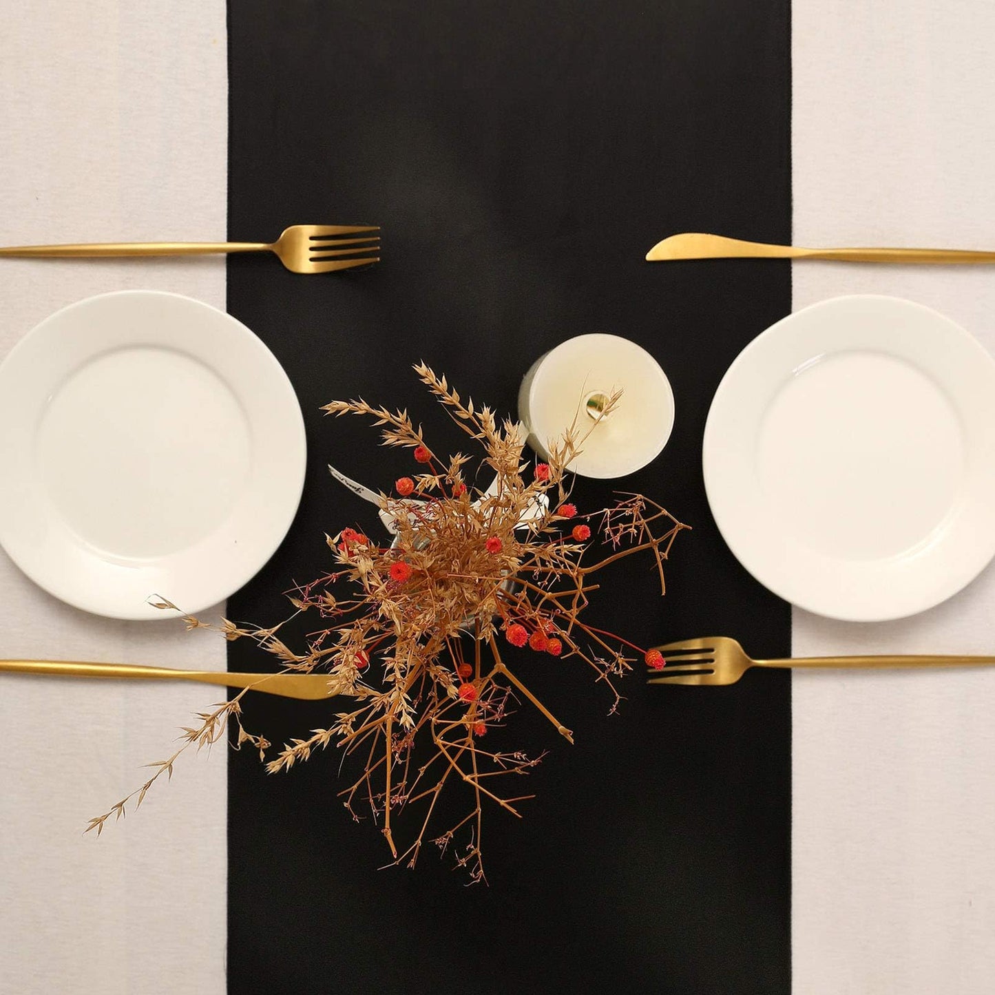5 Pack Black Table Runners 12 x 108 Inches Long Smooth Silk Satin Table Runner for Party Wedding Birthday Banquet Decoration