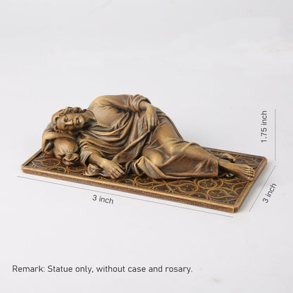 BC Catholic Sleeping St. Joseph Statue, Patron Saint Figure Housewarming Gift, Devout Home Décor, 6" L, Renaissance Sculpture Handmade by Buildclassic