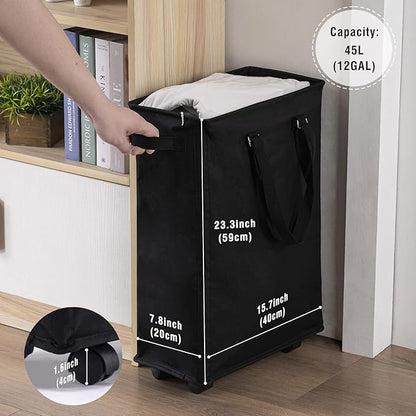 Slim Rolling Laundry Basket, Slim Laundry Hamper