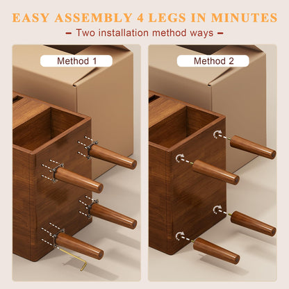 Narrow Nightstand 2 Drawers with Open Shelf Narrow Night Stand Solid Wood Bedside Table Mid Century Modern Nightstand Wooden End Table for Bedroom, Study, Office