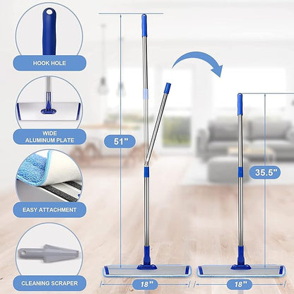 18" Professional Microfiber Mop Floor Cleaning mop, Flat Mop