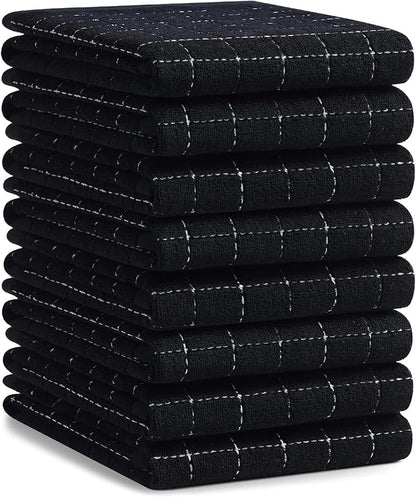 Homaxy 100% Cotton Terry Kitchen Towels, Checkered Designed, Soft and Super