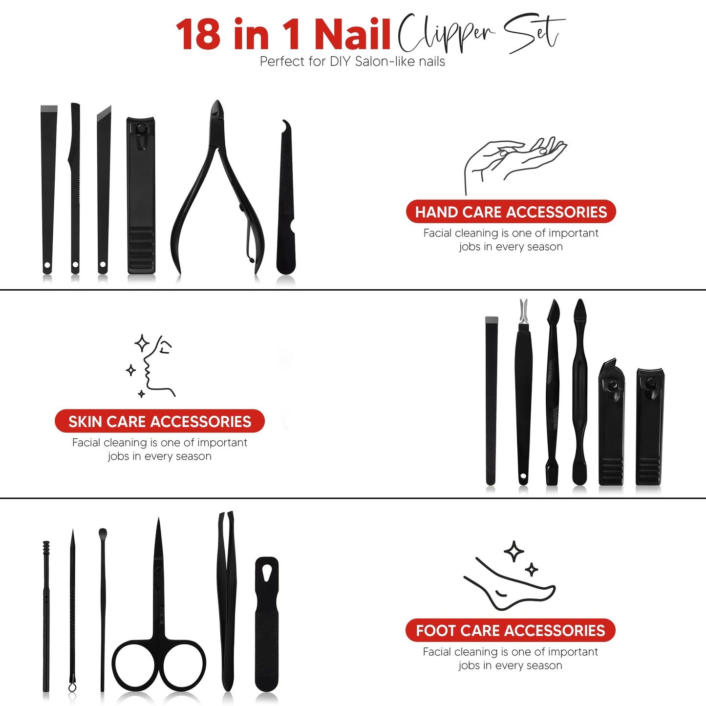 Utopia Care Nail Clippers Professional Nail Kit or Manicure Kit for Women and Men, Stocking Stuffers or Groomsmen Gifts 16Pcs Pedicure Set for Fingernail, Toenail Clippers with Travel Case