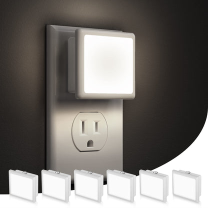 L LOHAS LED Night Lights Plug into Wall, [6-Pack] Plug in Night Light, Dusk-to-Dawn Sensor, 3000K Soft White 0.3W Bright Nightlight Auto-On/Off for Adults Kids Room Bedroom Bathroom Hallway Kitchen