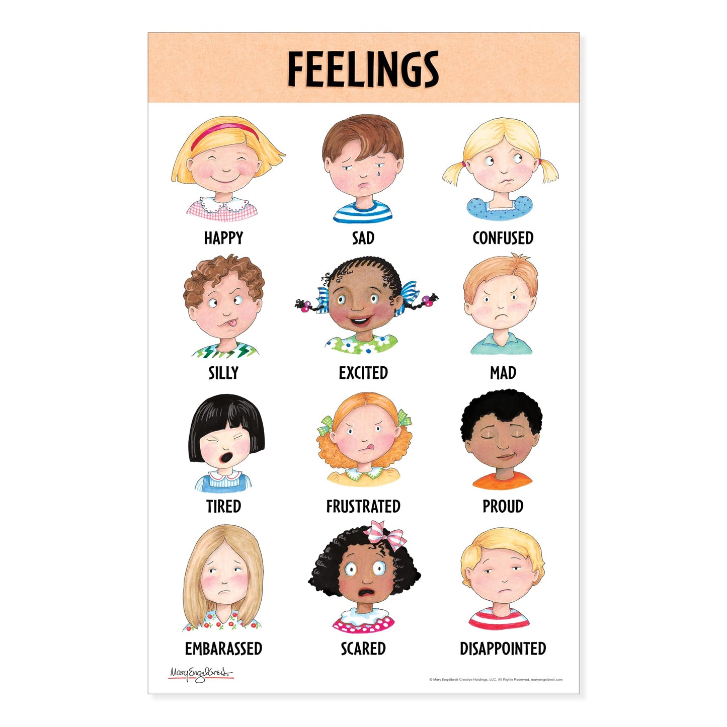 Mary Engelbreit Preschool Learning Posters Set (8-Pack), Toddler Learning Posters, ABC Alphabet, Colors & Educational Charts for Classroom & Homeschool