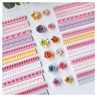 Keoker Polymer Clay Flower Petal Line Cutter, Shape Polymer Clay Cutters to Make 3D Flowers, Polymer Clay Petal Tool
