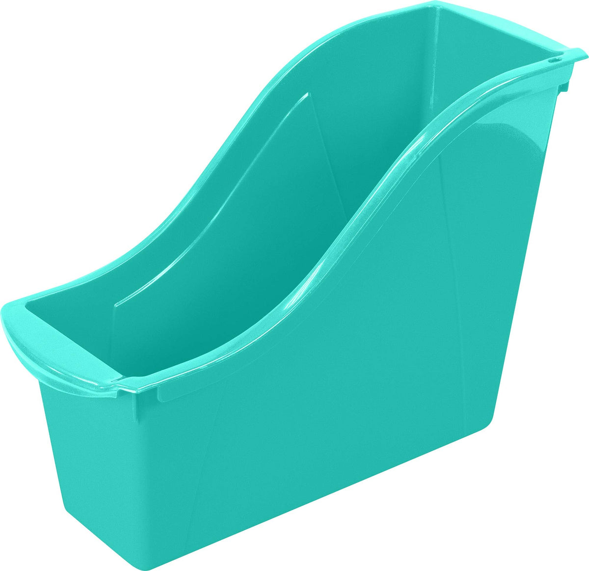 Storex Small Book Bin – Interlocking Plastic Organizer for Home, Office and Classroom, Teal, 6-Pack (71114U06C)