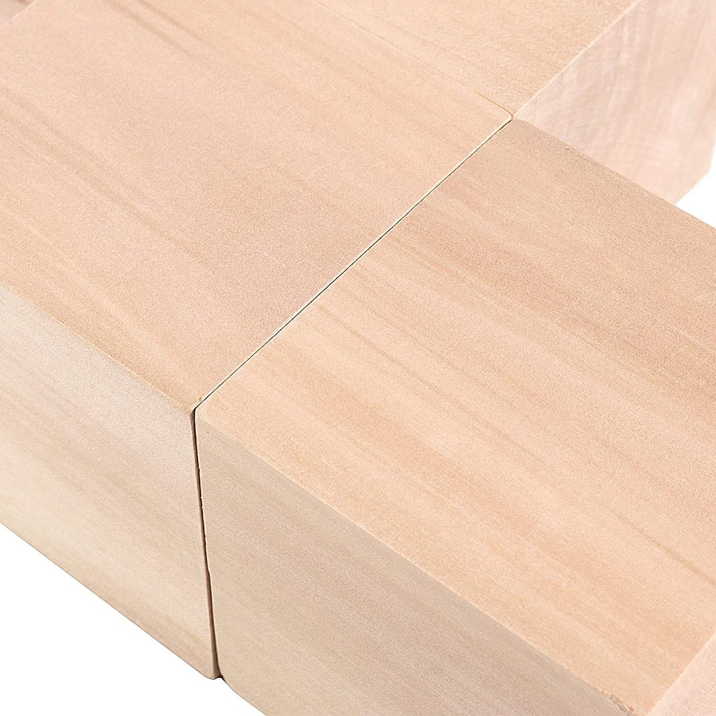 HOIGON 4 PCS 2.75 x 2.75 x 2.75 Inch Wooden Cubes Blocks, 2-3/4 Inch Natural Square Unfinished Wood Blocks Craft Cubes for Crafts Carving Painting DIY Projects