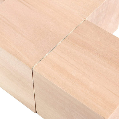 HOIGON 4 PCS 2.75 x 2.75 x 2.75 Inch Wooden Cubes Blocks, 2-3/4 Inch Natural Square Unfinished Wood Blocks Craft Cubes for Crafts Carving Painting DIY Projects