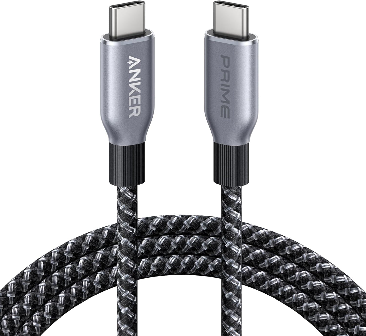 Anker Prime USB C to USB C Cable, 240W Fast Charging Cord, Upcycled-Braided Nylon with 100-Year Bend Durability for iPhone 17 Series, MacBook, Galaxy S24(6 FT)