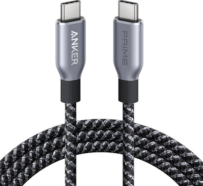 Anker Prime USB C to USB C Cable, 240W Fast Charging Cord, Upcycled-Braided Nylon with 100-Year Bend Durability for iPhone 17 Series, MacBook, Galaxy S24(6 FT)