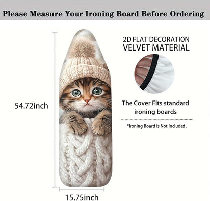 Nuxovilar Cute Kitten in Knitted Outfit Ironing Board Cover, This Cover Fits