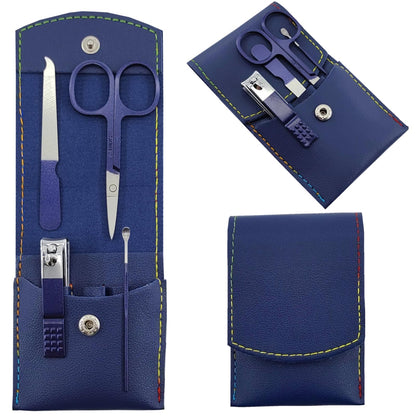 Manicure Set, Professional Women Nail Clippers Kit 4PCS， Stainless Steel Nail Cutter Care Tools Professional Grooming Kits, PU Leather Travel Case （rose gold）