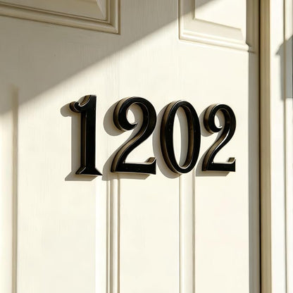Mailbox Numbers 2 Inch, Black Door Address Number Stickers for Aprtment Office Home Room, Metal Shiny, Indoor or Outside all Suitable. (Dark, 2" - Set of 20)