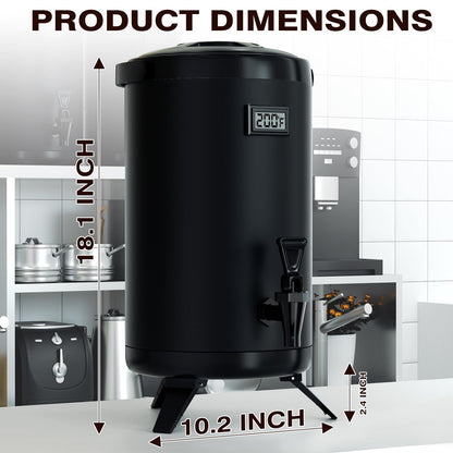 Insulated Beverage Dispenser-NON HEATING-75 Cup Cold Drink Beverage for Catering-Stainless Steel Iced Beverage Dispenser 12 L/3.2 Gallon Coffee Dispenser with Spigot for Tea,Juice (black)